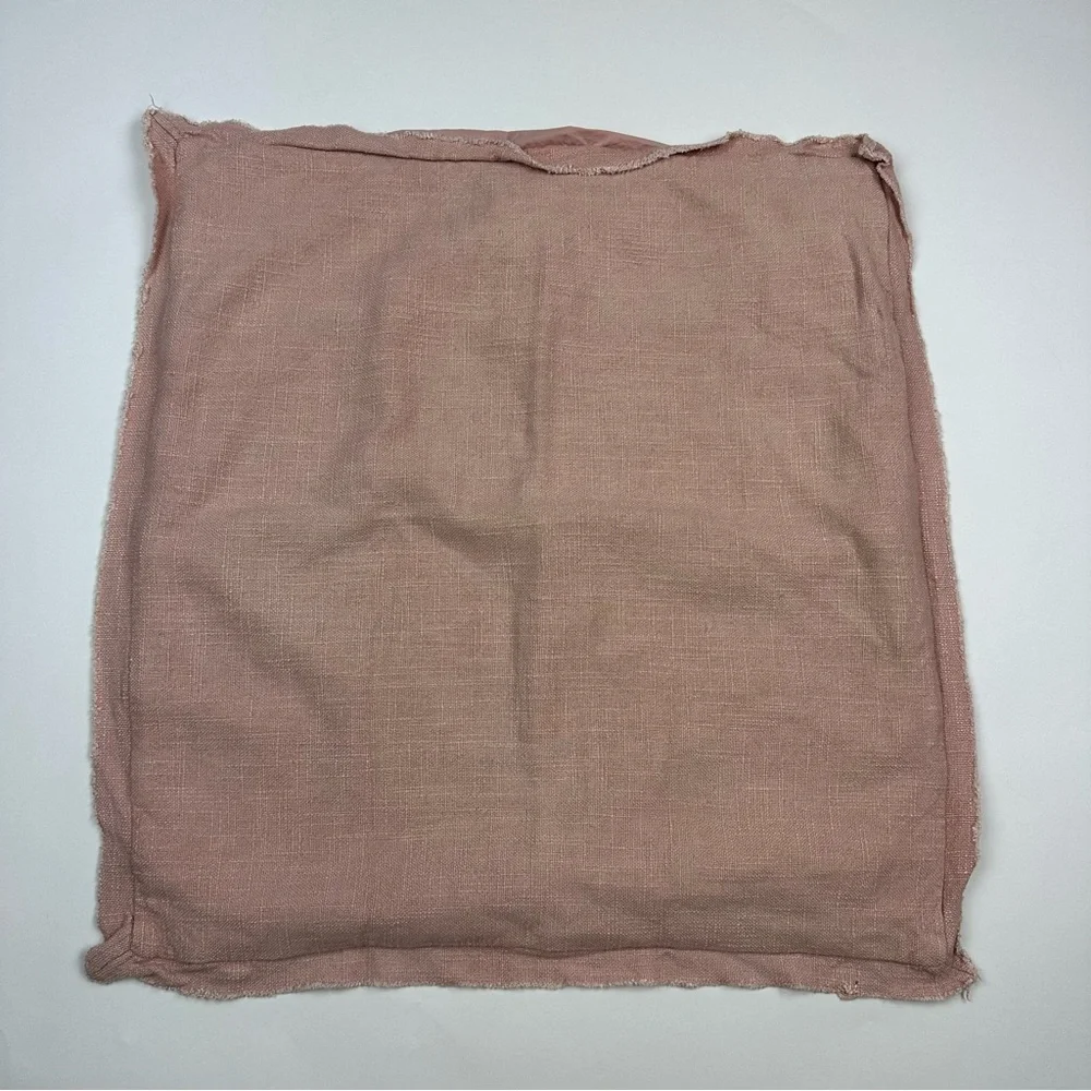 Anthropologie Dusty Pink Washed Linen Blend Euro Pillow Sham